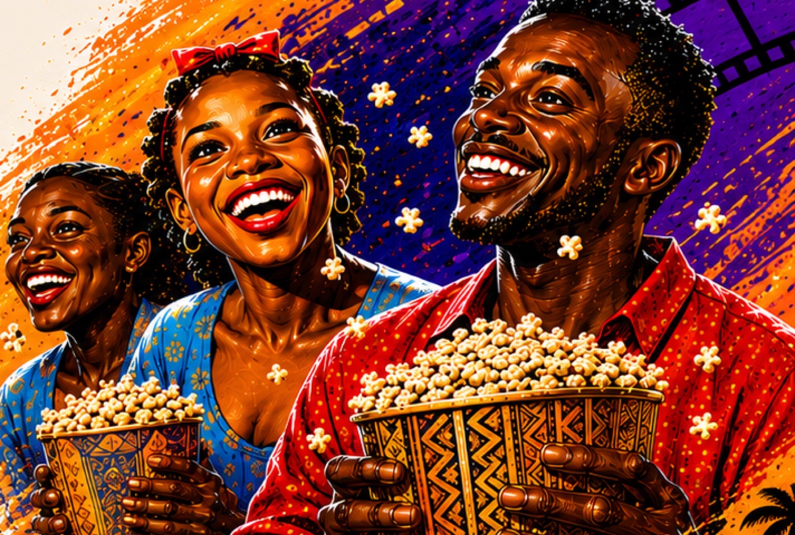 Public réjoui au cinéma, illustration du Festival International du Cinéma Africain